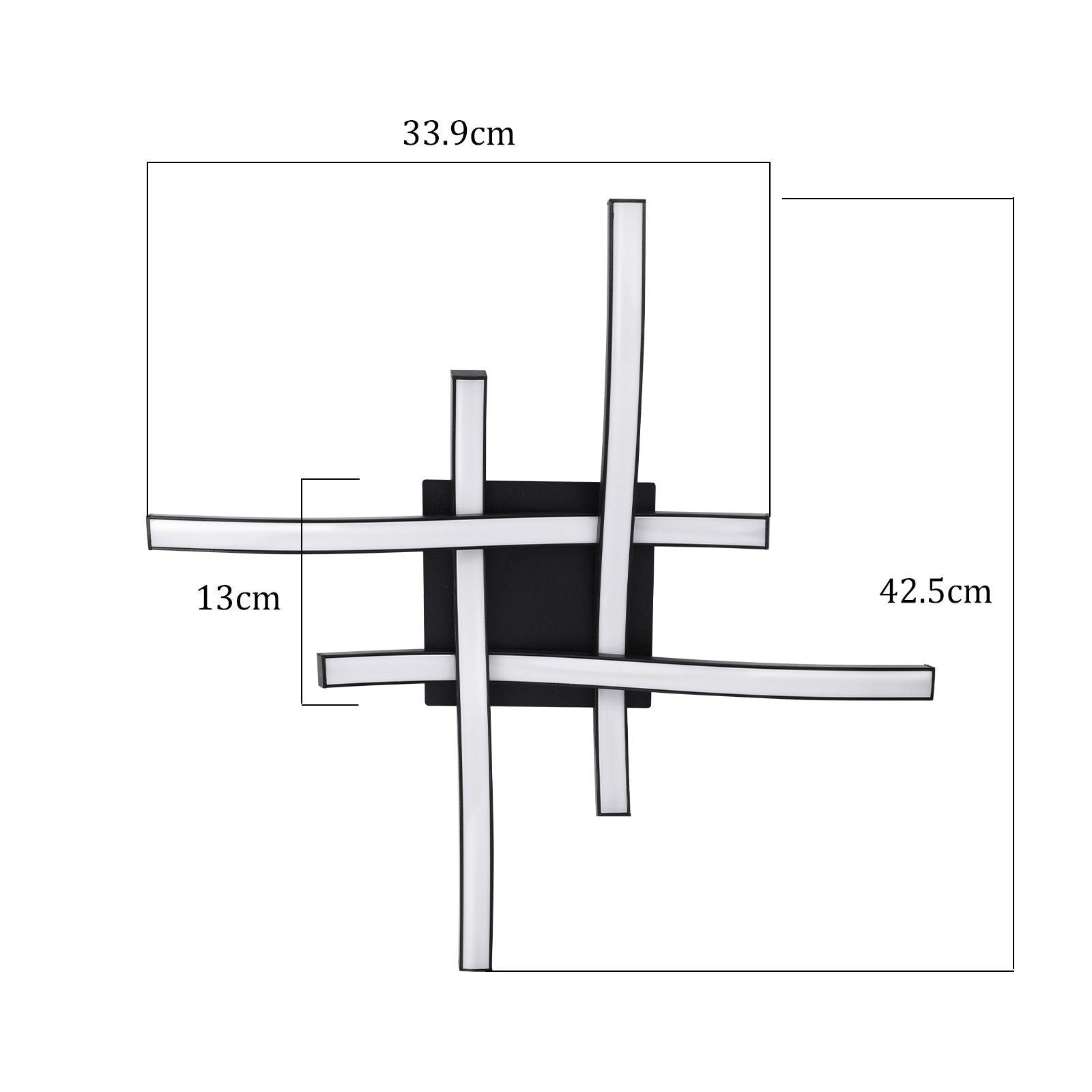 ZMH Lampada da soffitto plafoniera LED moderna legno nero luce bianca calda per soggiorno