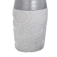 Bicchiere bianco/argento in resina - serie damasco