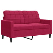 Divano | Divano da soggiorno | Sofa a 2 Posti Rosso Vino 120 cm in Velluto