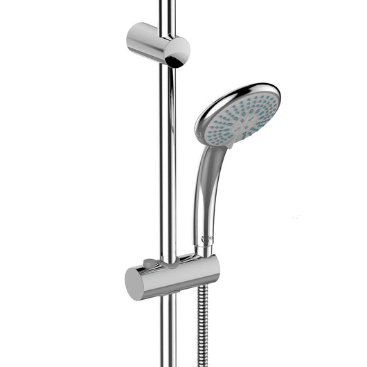 Saliscendi serie idealjeat cromato con doccino a 3 getti