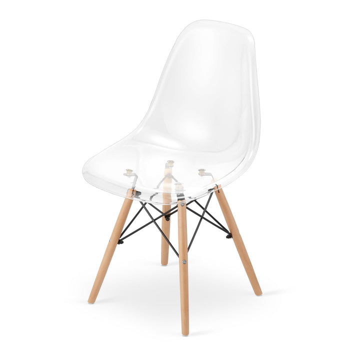 Sedia Valora OSAKA con gambe trasparenti naturali per soggiorno x2