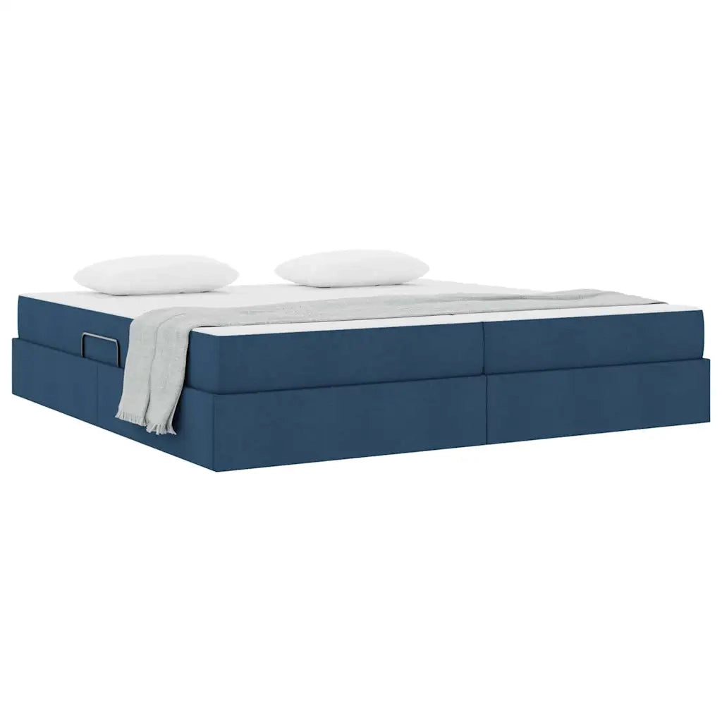 Letto con contenitore e materasso Blu 200 x 200 cm Poliestere 3399687