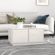 Tavolino da Salotto Bianco 80x50x40 cm Legno Massello di Pino cod mxl 26861
