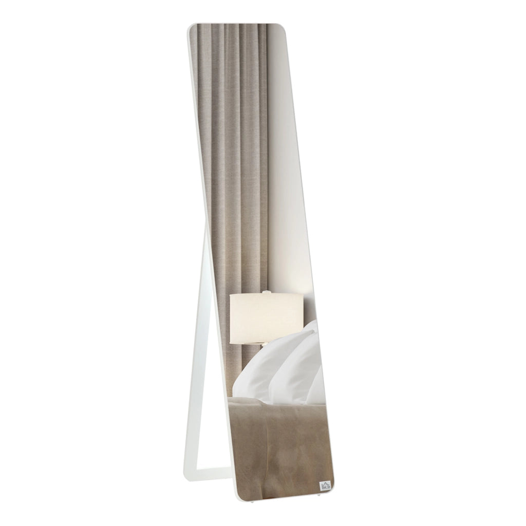 Specchio da Terra e Parete Rettangolare ¨C Xylo ¨C Legno Bianco 37x43x156 cm