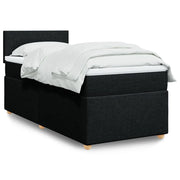 Giroletto a Molle con Materasso Nero 90x190 cm in Tessuto