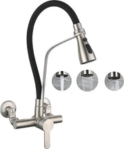 Montaggio a muro per rubinetto cucina 360° girevole con 3 modalità di scarico acqua