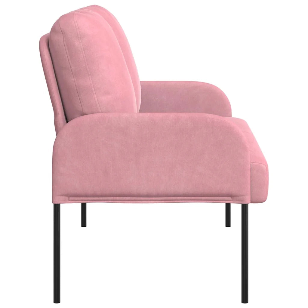Divano | Divano da soggiorno | Sofa con cuscino 110cm Rosa Legno compensato
