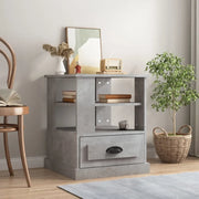 Tavolino-Tavolino da soggiorno-Tavolo Grigio Cemento 50x50x60 cm in Legno Multistrato