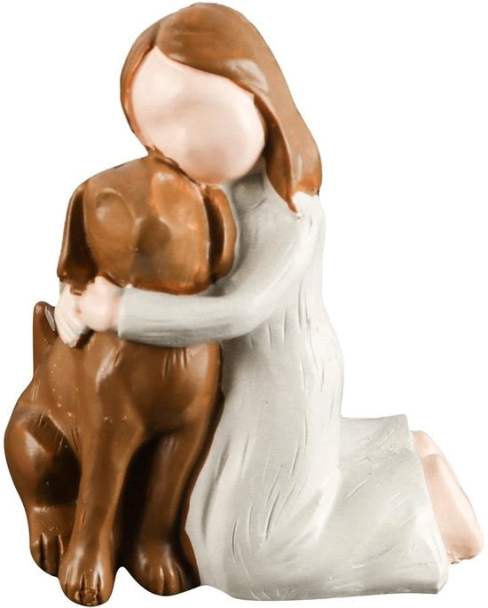 Angelo dell'angelo - Decorazione per interni - Decorazione - Figurina in resina - Decorata a mano - 10 x 7,5 x 5 cm