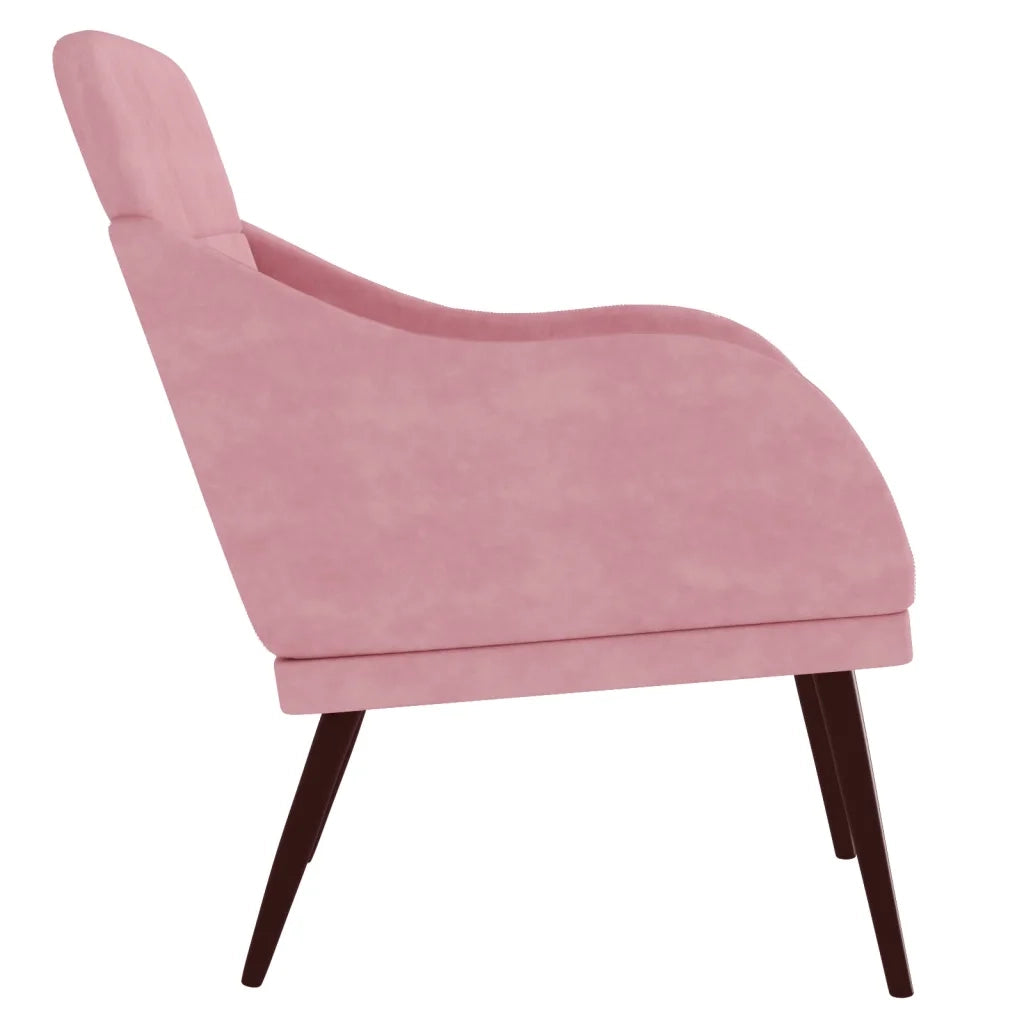 Poltrona Rosa 63x76x80 cm Velluto cod mxl 13970
