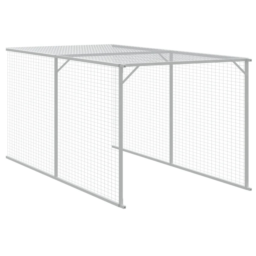 Pollaio con Area Corsa Antracite 117x1221x123cm Acciaio Zincato