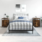 Comodini 2 pz-Set di 2 Tavolino da notte Rovere Fumo 40x42x60 cm in Legno Multistrato 770626