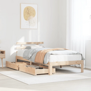 Giroletto con Cassetti 90x190 cm in Legno Massello di Pino 3301996
