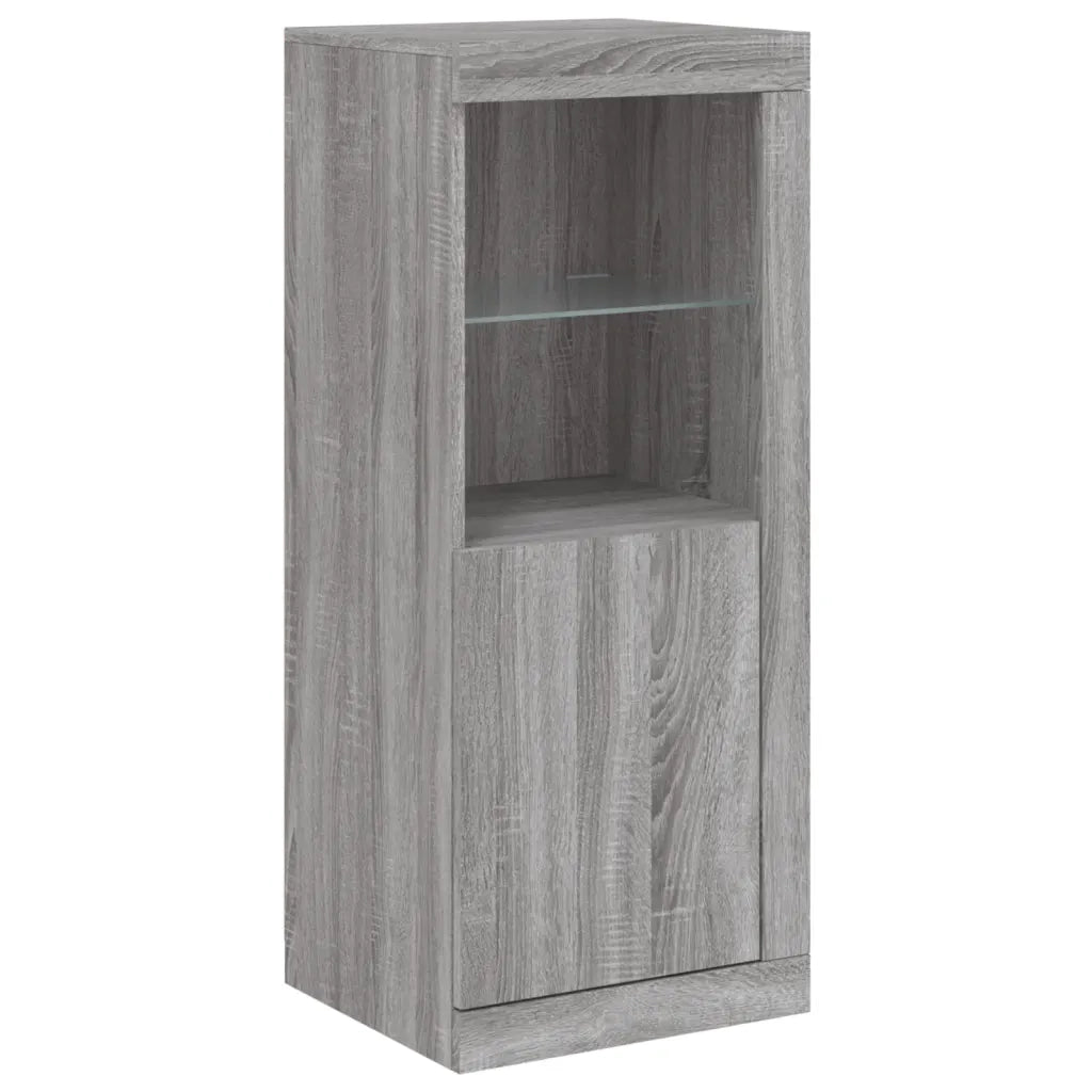 Credenze con Luci LED 3 pz Grigio Sonoma in Legno Multistrato 3209105