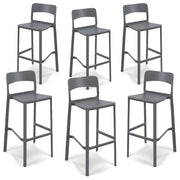 Set 6 sgabelli in polipropilene STIL altezza seduta 65cm, impilabile, idrorepellente, resistente ai raggi UV, design moderno e innovativo, ideale per la cucina, la veranda o giardino colore Grigio