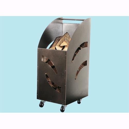 Portalegna Mod.Tank In Ferro Battuto Verniciato Con Ruote 32x42xh80cm  -601