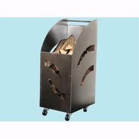 Portalegna Mod.Tank In Ferro Battuto Verniciato Con Ruote 32x42xh80cm  -601