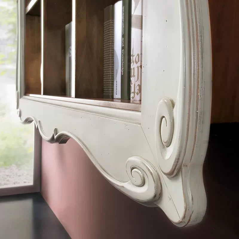 Libreria pensile 9 vani a giorno legno shabby bicolore 151x36x151 (6001) - Mobili 2G
