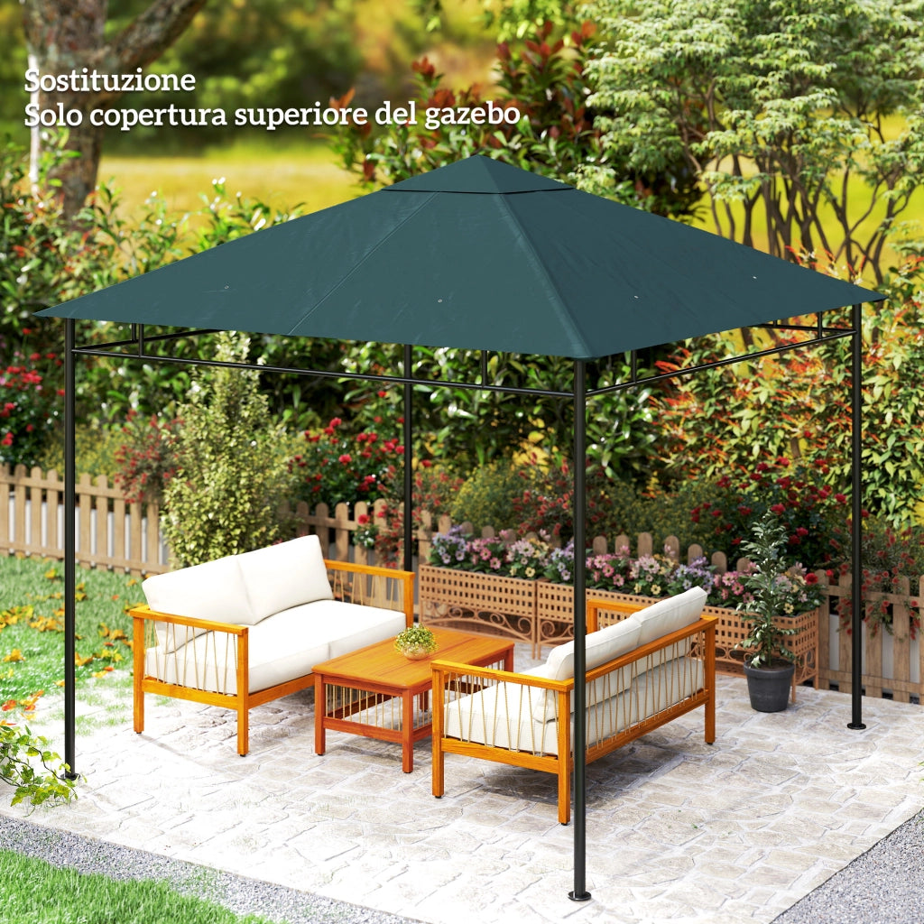 Tetto Gazebo 3x3 m ¨C zephmum ¨C Grigio Poliestere