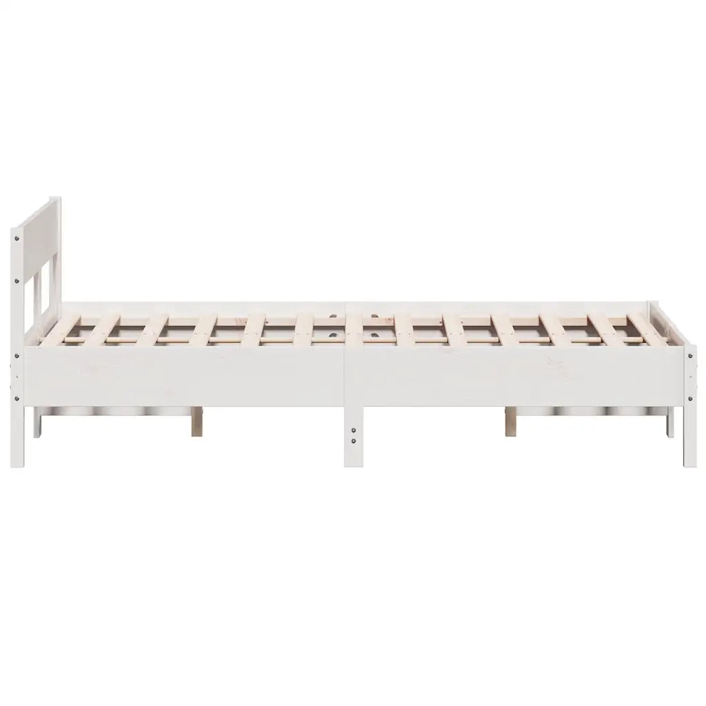 Letto senza Materasso Bianco 150x200 cm Legno Massello di Pino 842747