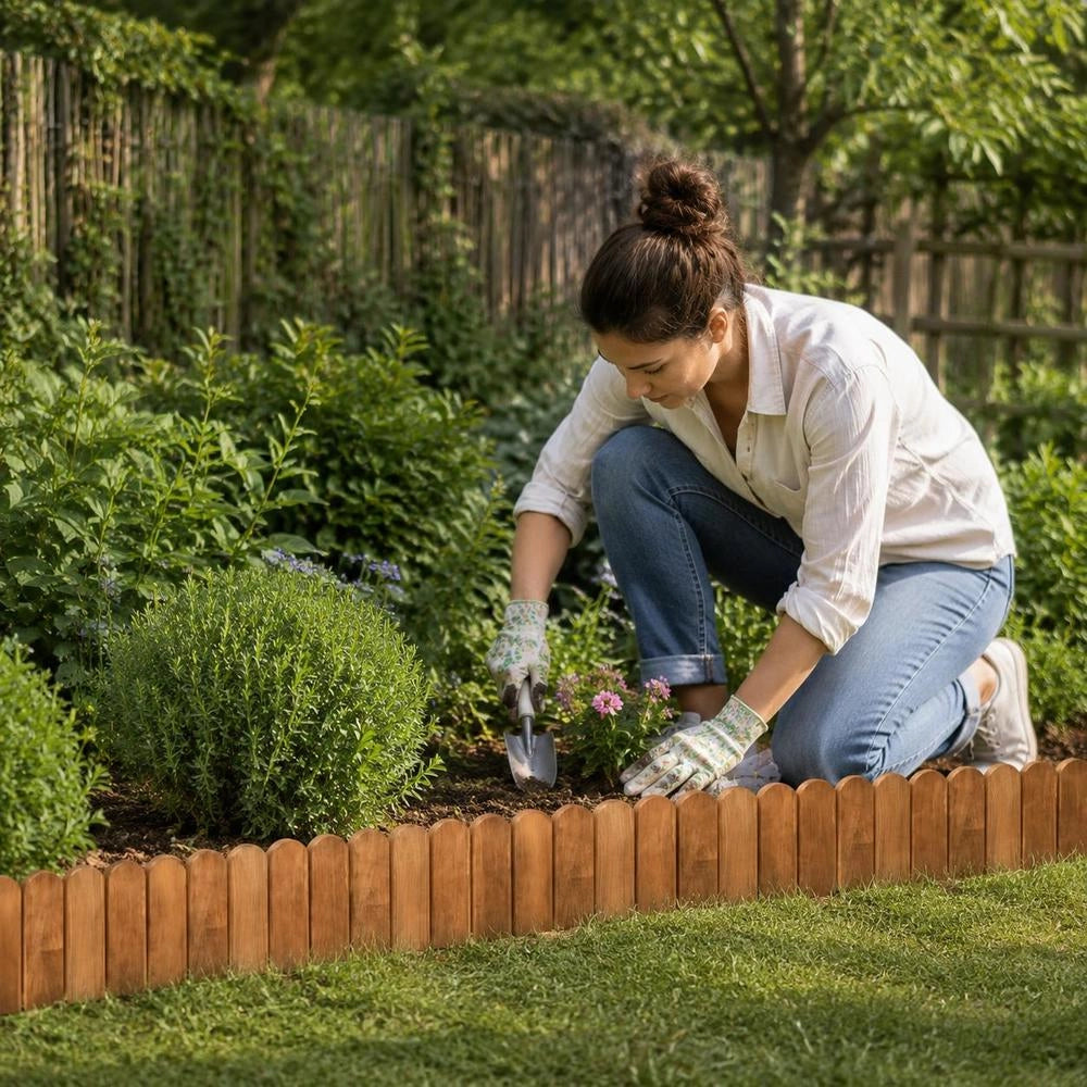 Brown Garden Edging, 120 Cm, Made Of Impregnated Pine Wood