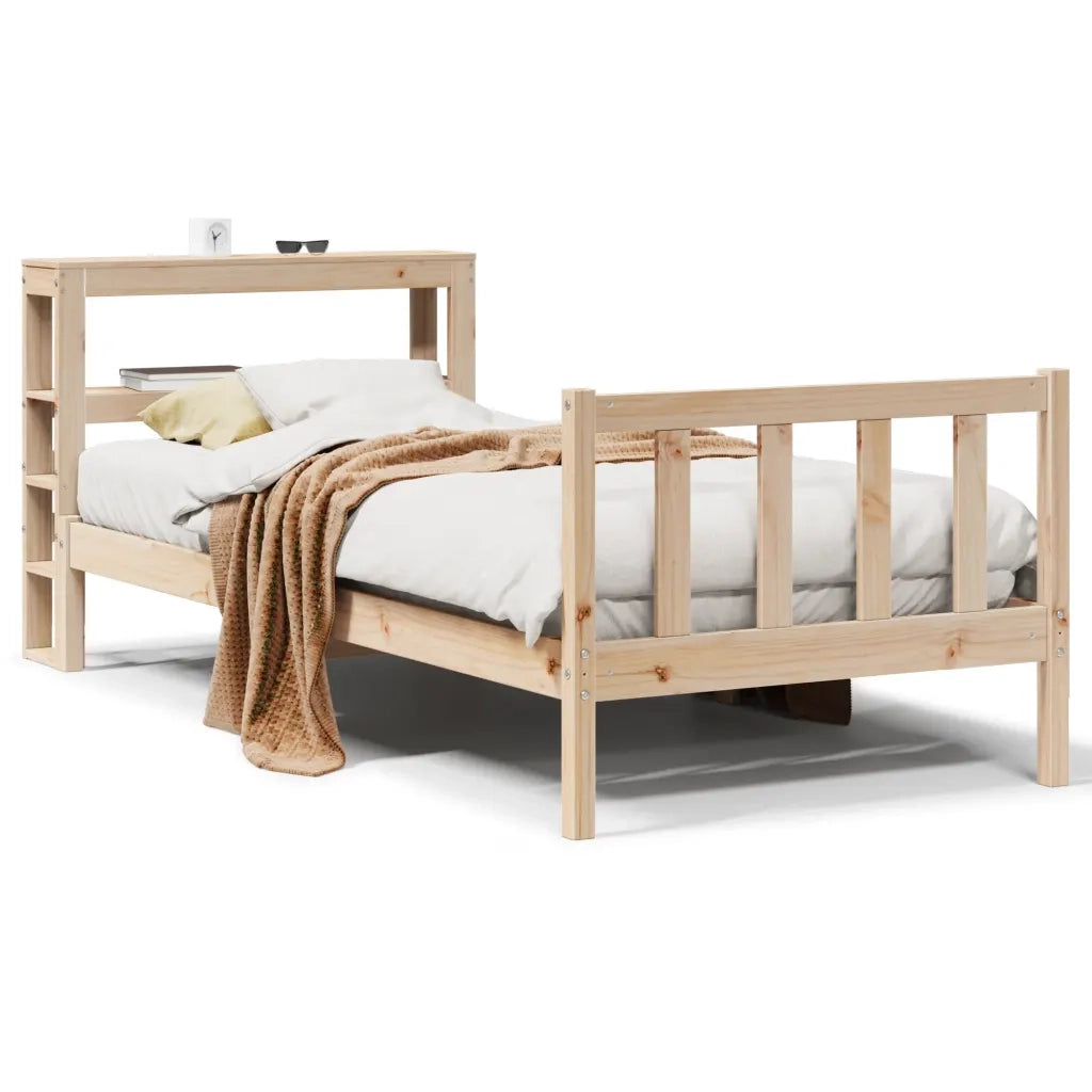 Letto senza Materasso-Struttura Letto 75x190 cm in Legno Massello Pino 802786