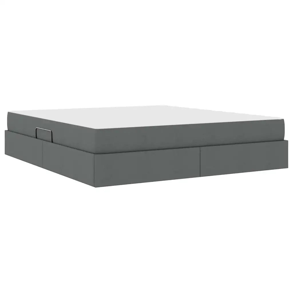 Letto con contenitore e materasso Grigio scuro 180 x 200 cm 3399677