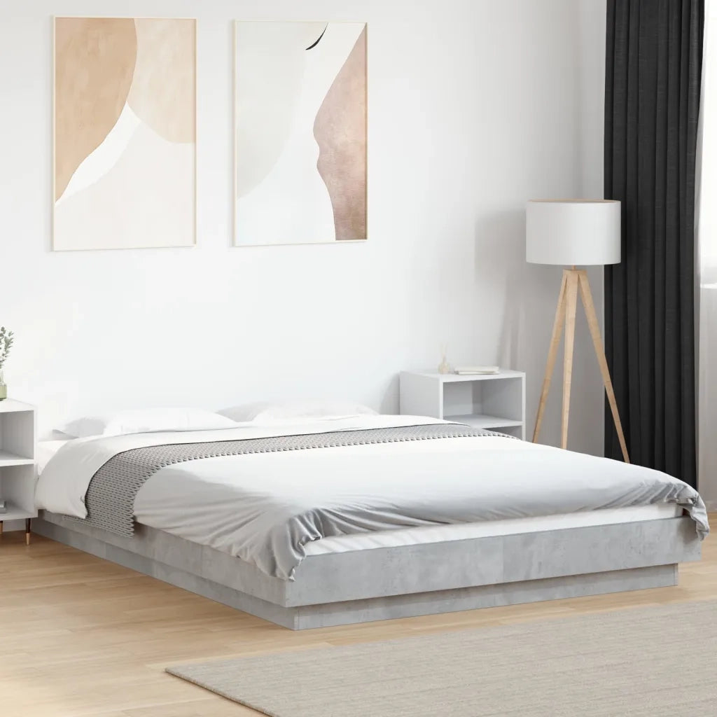 Giroletto-Struttura Letto Grigio Cemento 120x200 cm in Legno Multistrato 743081
