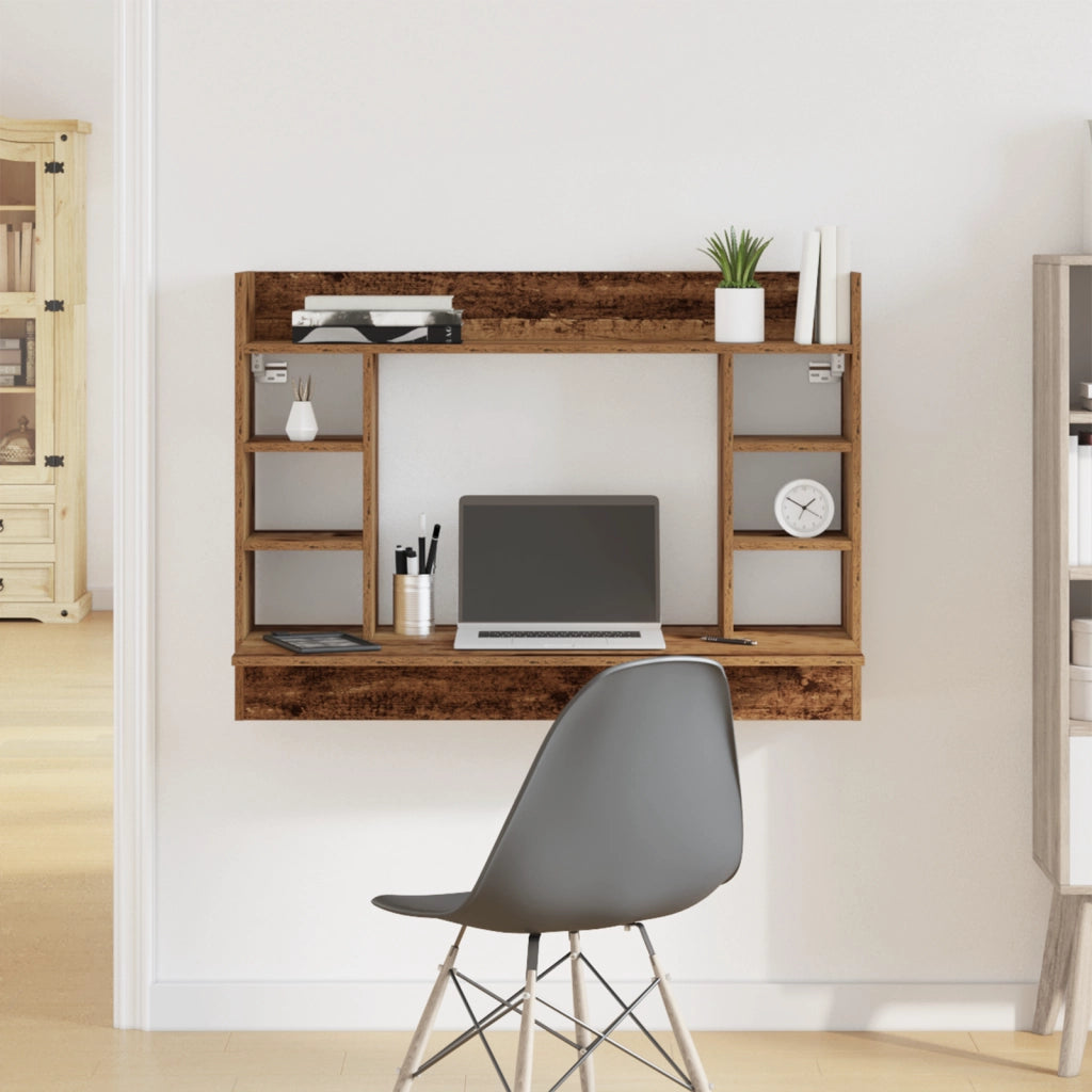 Scrivania a Parete Rovere Antico 105x48x75 cm Legno ingegnerizzato