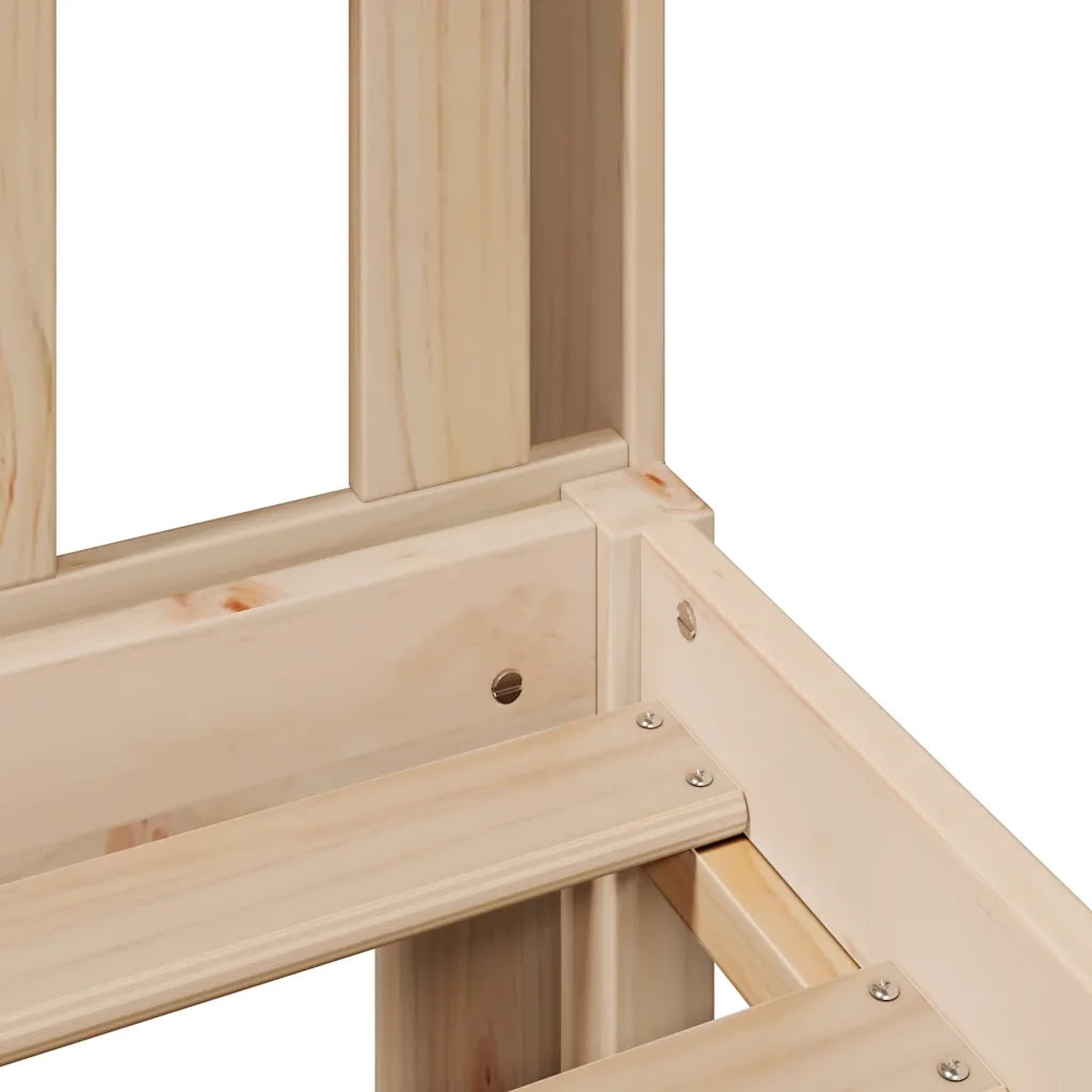 Letto Libreria senza Materasso 90x200 cm Legno Massello Pino 3322049