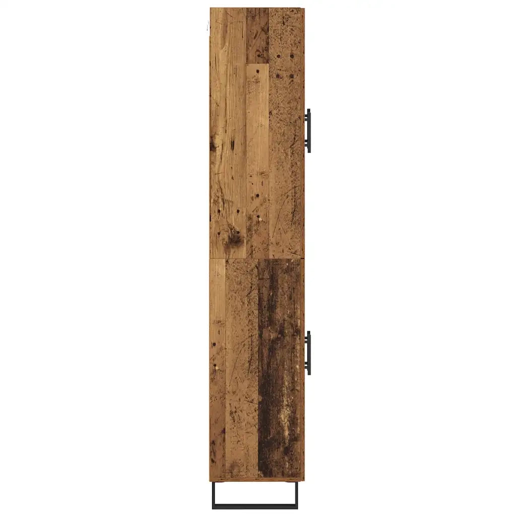 Credenza 2 pz-Set di 2 Buffet-Armadio da cucina Legno vecchio Legno Stratificato e Vetro 128483