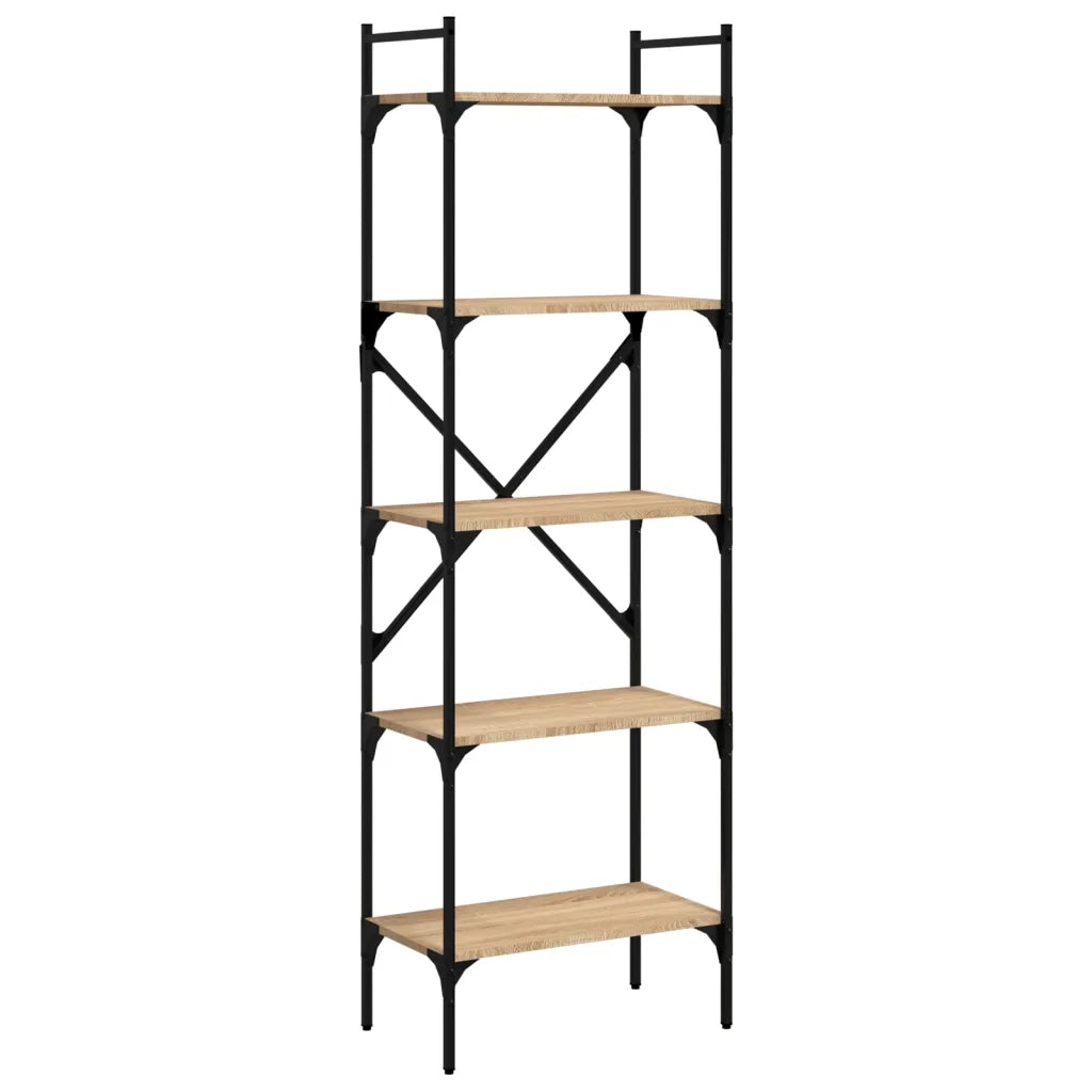 Libreria-Scaffale per Libri-Mobile di Stoccaggio Rovere Sonoma 5 Ripiani 56x31,5x174 cm Multistrato