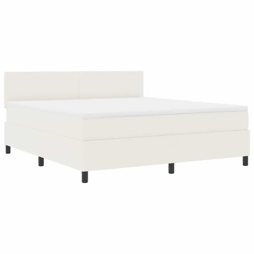 Letto a Sorgente LED con testiera Crema e Bianco 180 x 200 cm 3337613