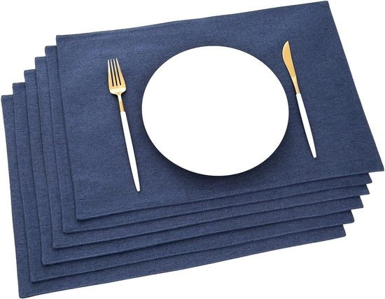 Set di tovaglie per tavola in lino nero