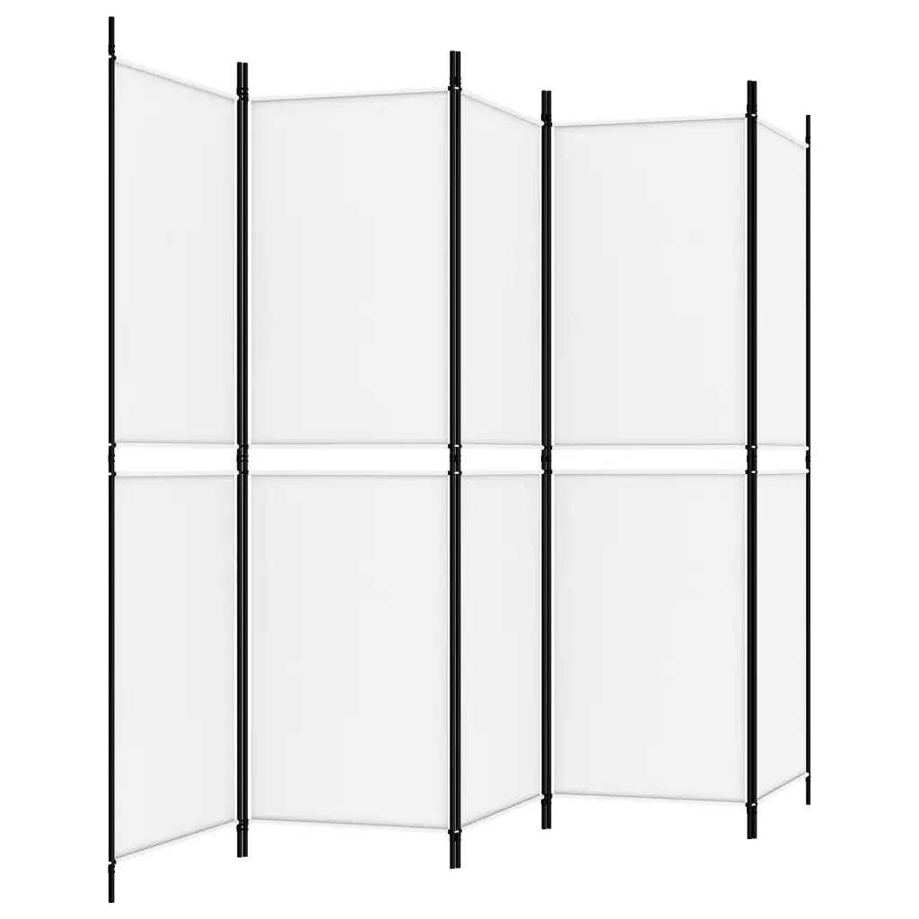 Divisorio a 5 Pannelli Bianco 250x180 cm Tessuto 350218
