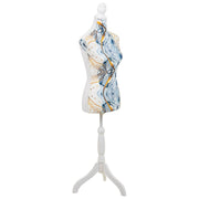 Manichino in legno e schiuma rivestito in tessuto blu 24x37,5x168h