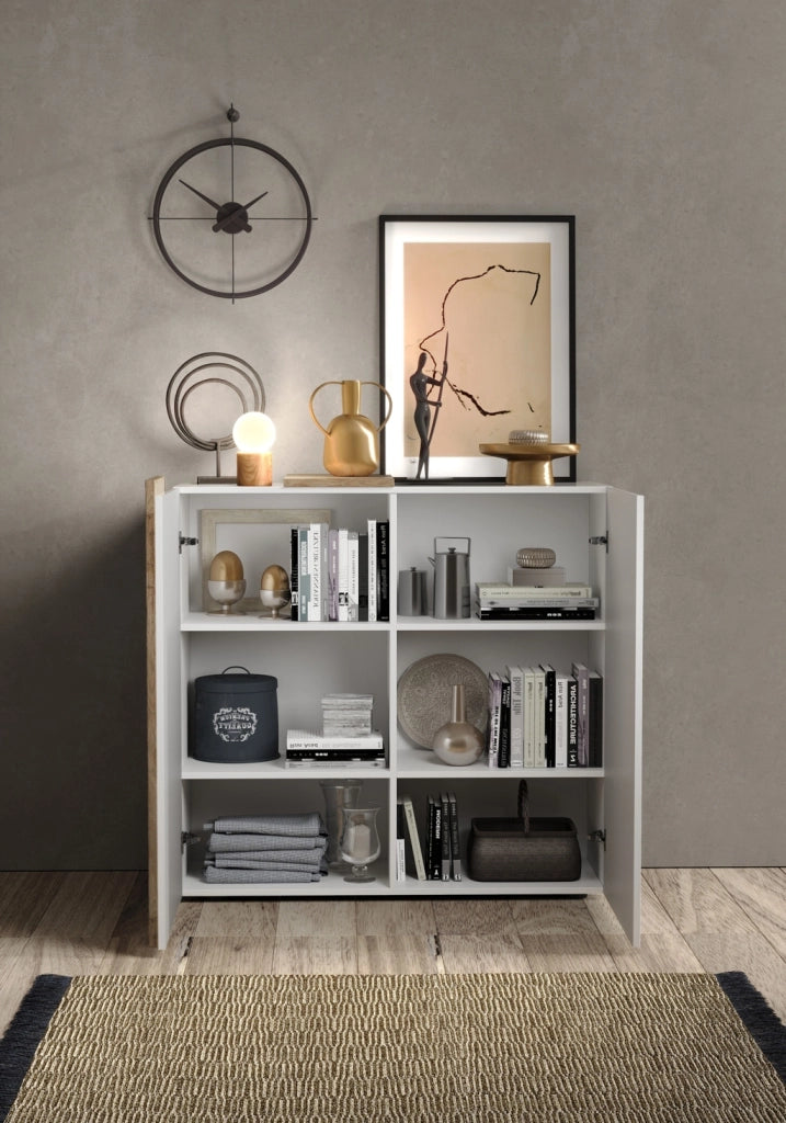 Credenza MACON bianco/rovere miele