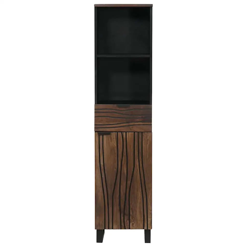 vidaXL Mobile da Bagno con cassetto Rigato Marrone 38 x 33 x 160 cm
