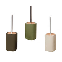 Porta scopino ceramica e legno - serie twin