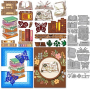 Strumento per Scrapbook a forma di Farfalla - 2 pezzi - 160 x 110 mm - Acciaio di Carbonio - Facile da Usare - Stansmallen