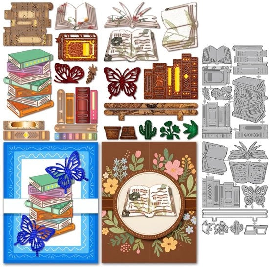 Strumento per Scrapbook a forma di Farfalla - 2 pezzi - 160 x 110 mm - Acciaio di Carbonio - Facile da Usare - Stansmallen