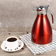 Teieraio Insolato a Doppia Parete con Isolamento a Vuoto in Acciaio Inossidabile 2L Colore Rosso Vaschetta per Acqua Calda