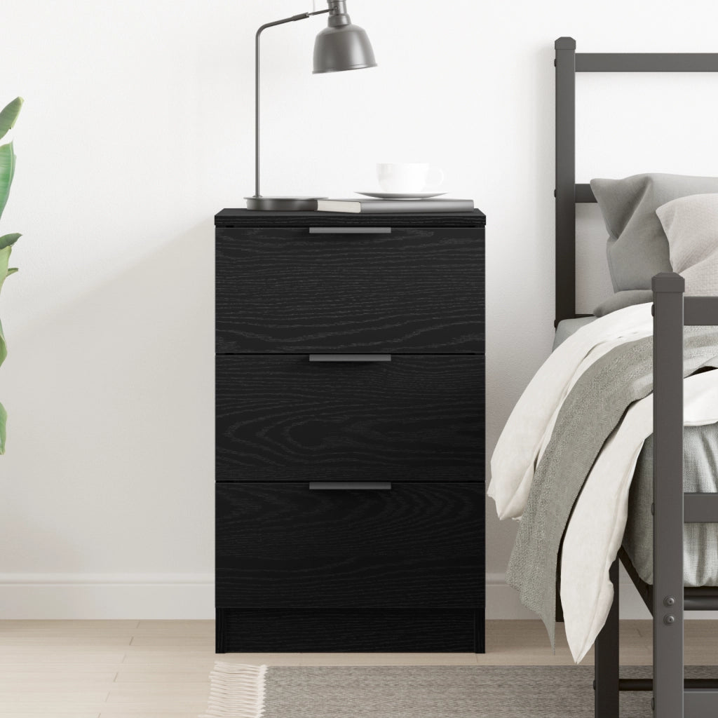 Comodino in Rovere Nero  - 40x65x65 cm