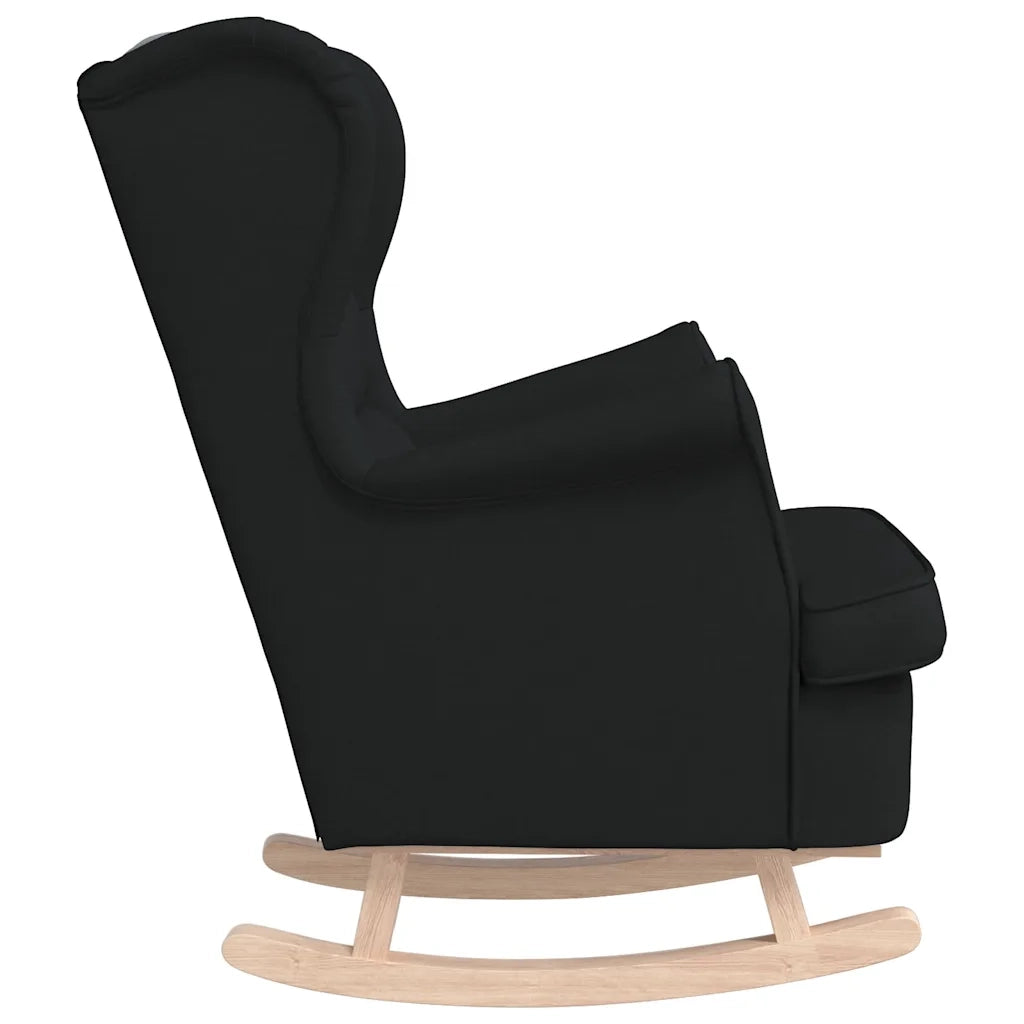 Sedia a Dondolo Nera 74x90x102 cm in Tessuto 4016921