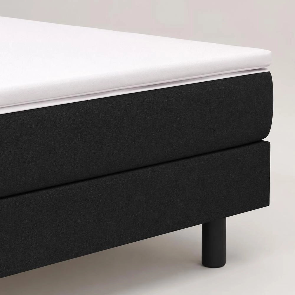 Box Spring Bed Frame, Black, 80x200 Cm, Fabric