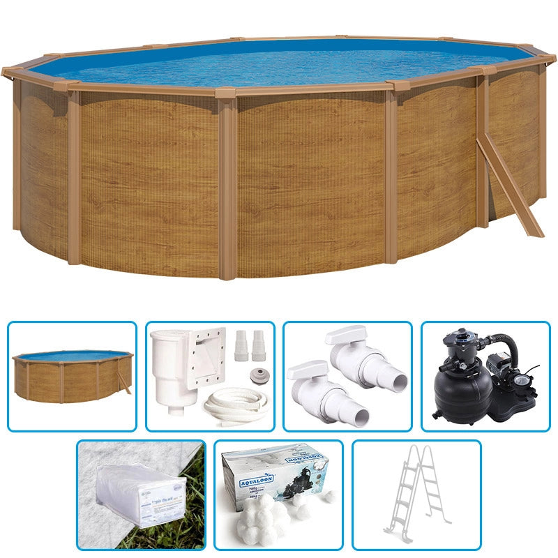 Piscina Fuori Terra Steelwood - 4,90 X 3,65 X H.1,20 M - Kit Base