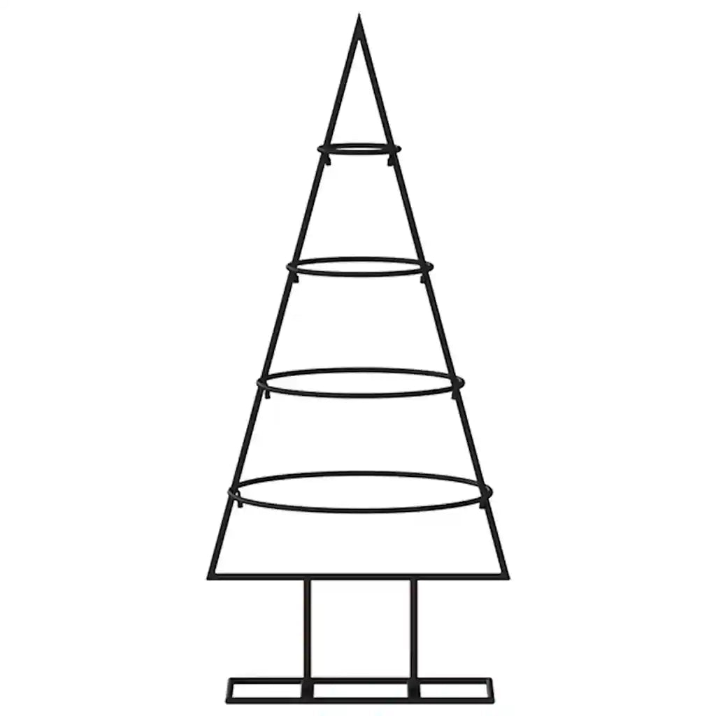 Albero di Natale Decorativo in Metallo Nero 60 cm