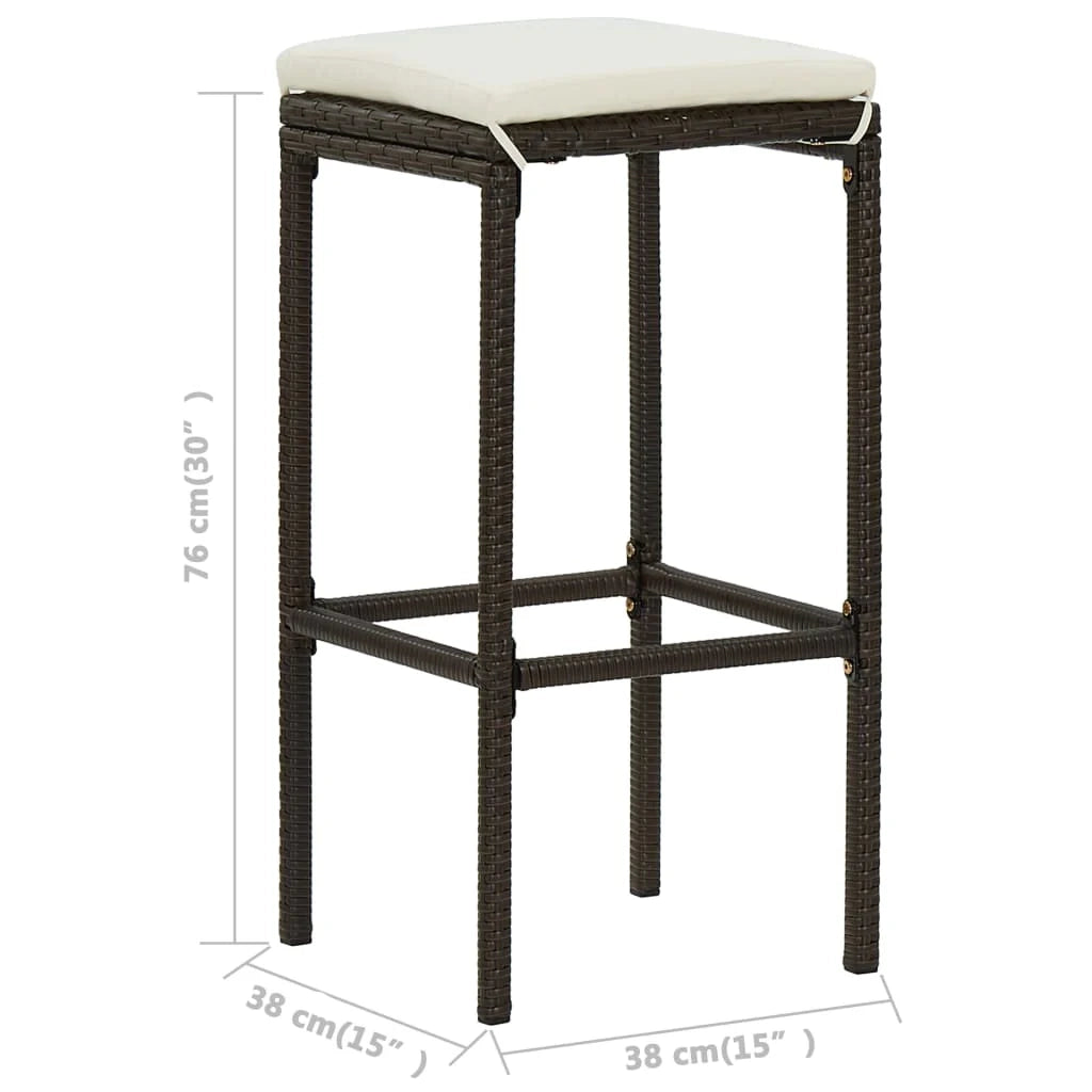 Set da bar da giardino marrone da 4 pezzi con cuscini 02_0013459