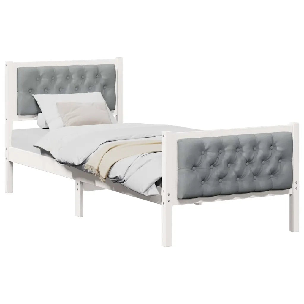 Struttura del letto Grigio chiaro 75 x 190 cm Pino massello