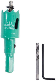 Fresa a foro 22 mm - Adatto per legno e metallo - Alta precisione - Verde - Adatto per PVC e alluminio - Duraturo e affilato